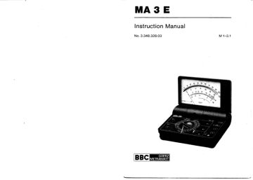 BBC_Brown Boverie_Omega_Goerz Metrawatt-MA3E-1981.UM.English.MultiMeter preview